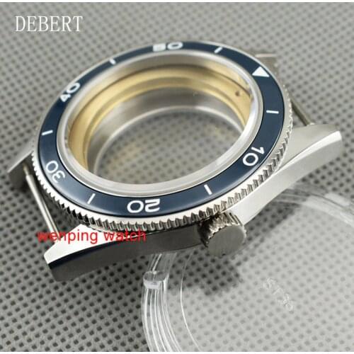 DEBERT 41mm Ceramic bezel Business watch case fit Miyota 8205/8215,ETA 2836 DG2813/3804 automatic mechanical movement