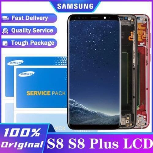 Super Amoled S8 Display with frame with Burn Shadow for SAMSUNG Galaxy S8 Plus LCD Touch Screen Digitizer Assembly Repair Parts