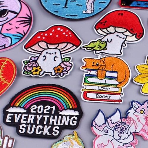 Diy Cute Unicorn Sewing Badge Patches Iron On Patch On Clothes Applique Jacket Jeans Fox Patch Embroidered Patches For Clothing
