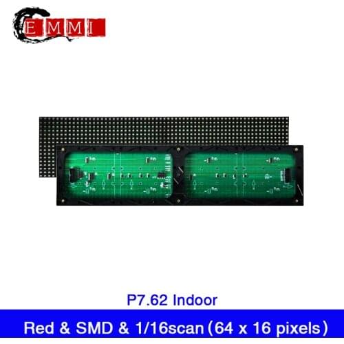 Good Price P7.62 Red Color LED Module Indoor 488 x 122mm , 1/16 Scan SMD3528 Advertising LED Display Screen Panel