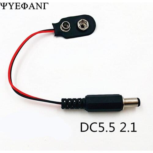 5PCS 9V DC I-Type Battery Power Cable Clip Barrel Jack Connector for Arduino Newest Electronics Stocks