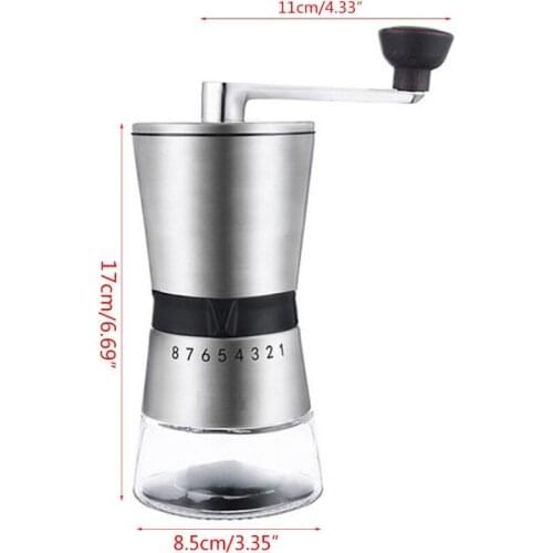 Manual Coffee Grinde Durable Stainless Steel Hand Crank Grinding Conical Ceramic