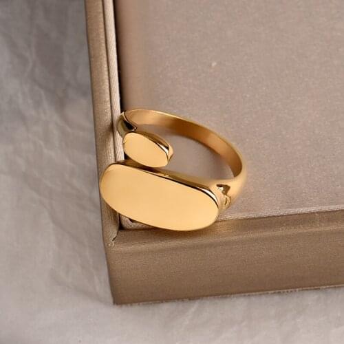 Stainless steel temperament ring light luxury advanced sense of personality contracted ring index finger ring female
