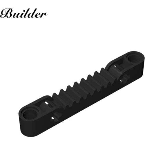 Little Builder 87761 MOC Technology Part 1x7 Gear Bar with Shaft Bolt Hole 10pcs Building Blocks DIY Creative Toys for Children