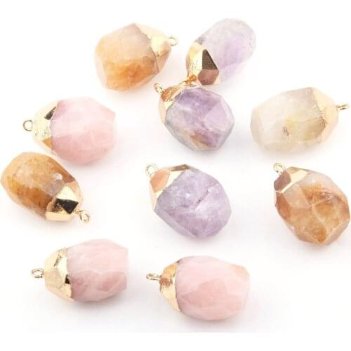 Natural Stone Crystal Pendants Irregular Exquisite accessories DIY for Necklace or Jewelry Making Size 35*20 mm