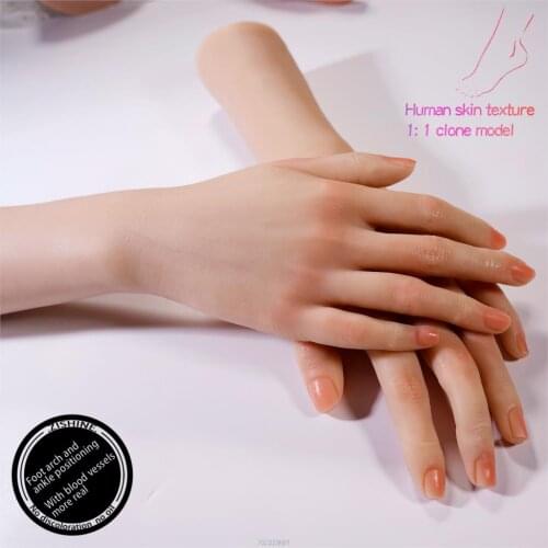Blood Vessels Hand Model Female Bendable for Art Display Jewelry Nail Practice Fingers Fake Liquid Silicone Bone TGDW01