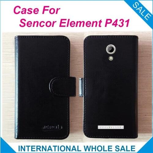 Hot!! 2016 Element P431 Case, 6 Colors High Quality Leather Exclusive Cover For Sencor Element P431o tracking number