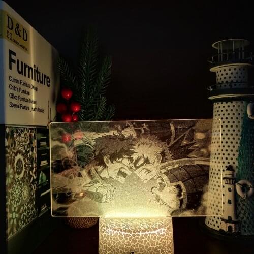 MY HERO ACADEMIA Boku no Hero Academia Izuku vs Bakugou 3D LED ANIME LAMP Nightlights Visual Lighting Lamp For Home Decor