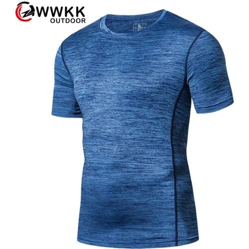 Men Short Sleeve T Shirt Breathable Quick Dry T-shirt Summer Casual Fitness Body Building T shirts Male Slim Tees Top Clothing