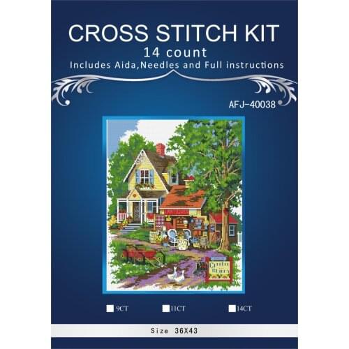 Oneroom Garden side Embroidery Needlework Crafts 14CT Unprinted DMC DIY Quality Cross Stitch Kits Handmade Arts Decor