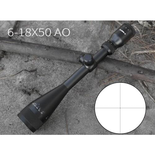 Autumn And Winter NEW 6-18X50 AO Optics Riflescopes With 20mm Mounts Black Scpoes Air Guns For Hunting Red Dot PCP Telescope