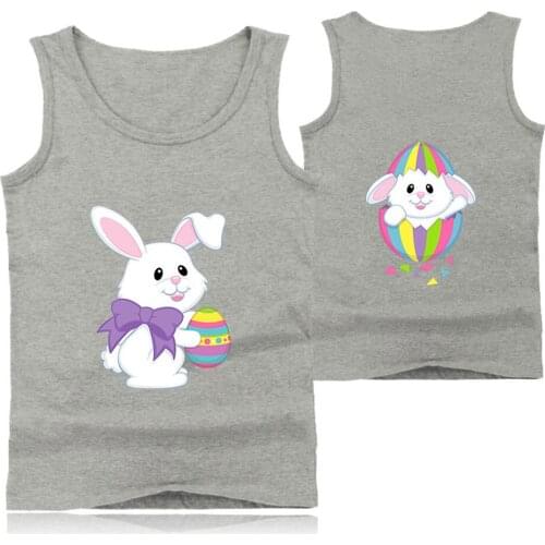 Easter Day Vest Men Summer Sleeveless Sport T Shirt Bunnies Printing Tank Top Casual Sweatshirt Vest Women Fitness Tops