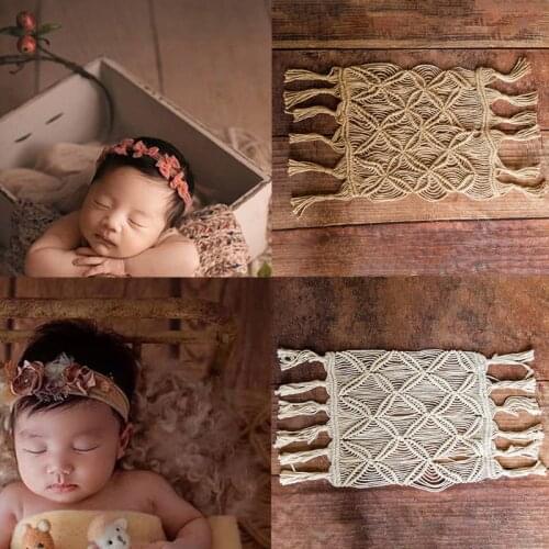 Hemp rope cotton rope handmade woven tassel mat blanket Bohemia blanket Baby Photo Mat newborn photography props
