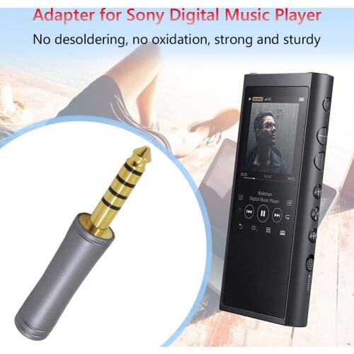 4.4mm Balanced Male to 2.5mm Silver Grey Female Adapter Gold Plated for Sony NW-ZX300A NW-WM1A MP3 Digital Music Player