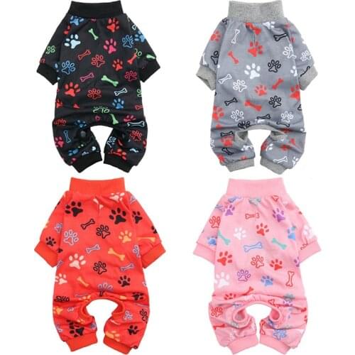 Pet Dog Cat Pajamas Autumn Winter Warm Pet Jumpsuit Clothes for Small Medium Dogs Pet Yorkies Shih Tzu Puppy Four Legged Apparel