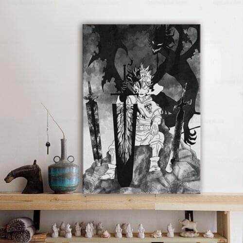 Japan Hot New Anime Black Clover King Asta Devil Poster Canvas Painting Wall Art Decoration Prints For Home Decor Bedroom Frame