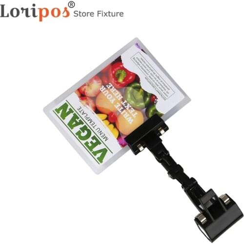 105x150mm A6 Label Frame with Universal Rotatable Clamp For Supermarket Price Sign Display Shelf Mounted Sign Holder Pop Clip