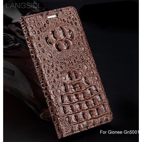 Luxury genuine leather flip phone case Crocodile back texture For Gionee Gn5001 All-handmade phone case