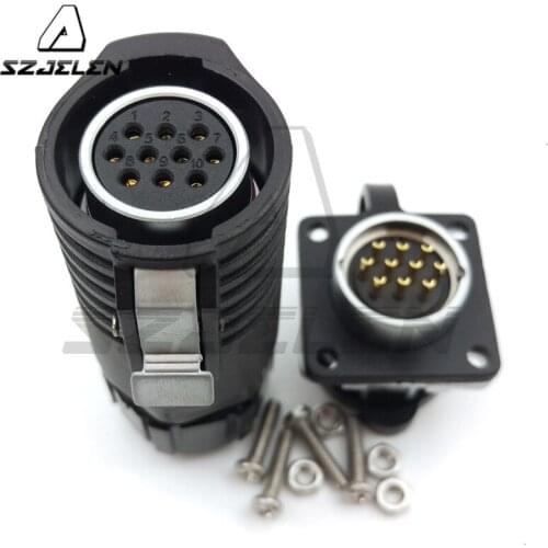 XHP20 series, 10-pin waterproof connector , Screw panel installation, Industrial connectors plugs and sockets 10pin