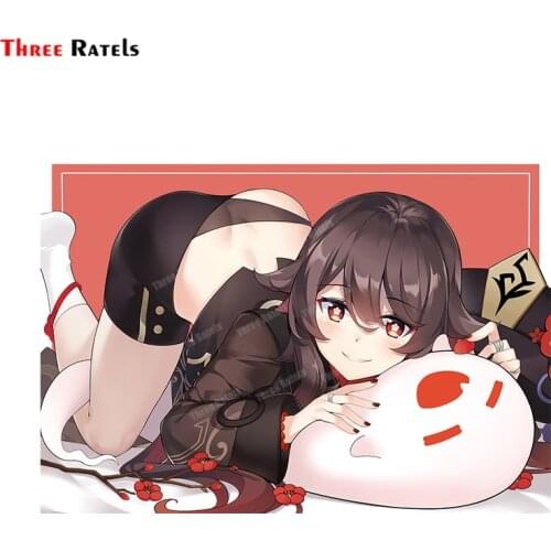 Three Ratels A330 Hu Tao Genshin Impact Sticker For Girls Bedroom Wall Or Toilet Mirror Decorative Waterproof Decals