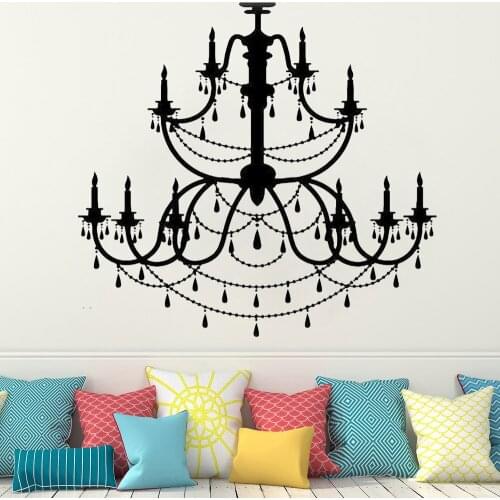 Vinyl Chandelier Wall Decal for Bedroom Livingroom Decal decoration Chandelier Wall Sticker restaurant kitchen Decals HY1028
