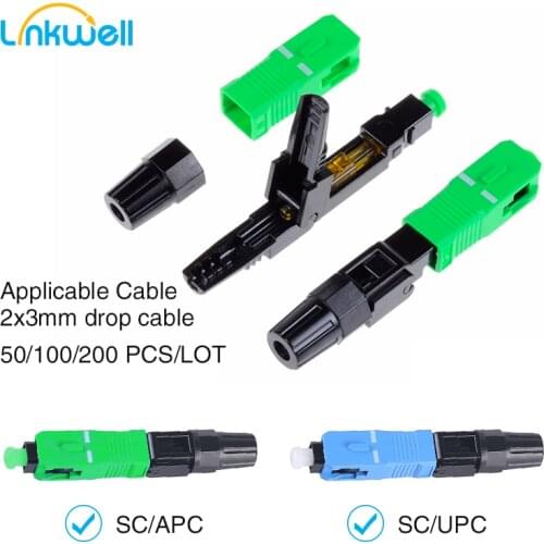 Fiber Optic SC APC Fast Connector Quick Connector FTTH SC APC Single Mode Fiber Optic Adapter FTTH SC Fiber Connector Assembly