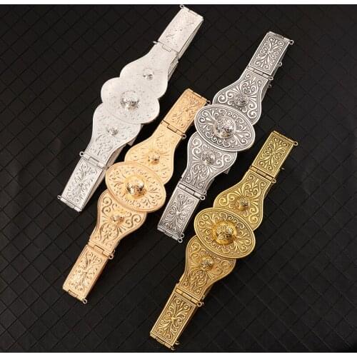 Luxury metal color womens belt chain metal belt jewelry long adjustable length wedding dress gown belt