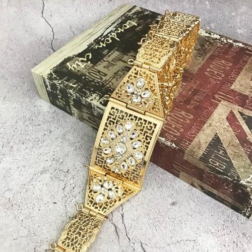 Kingdom of Morocco women metal wedding belt hollow out brand design body chain Katanf national dress waist chain jewelry
