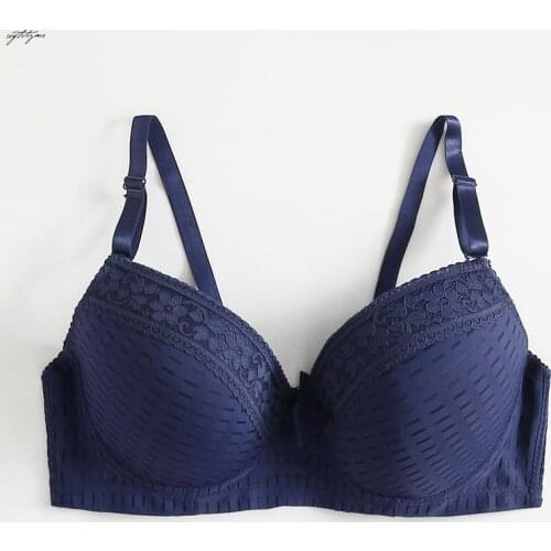 Softrhyme Femme Underwire Mold Cup No-Padding Underwear Full Cup Gather Toghter Bras for Women Big Size 95D 100D 105D 110D Bra