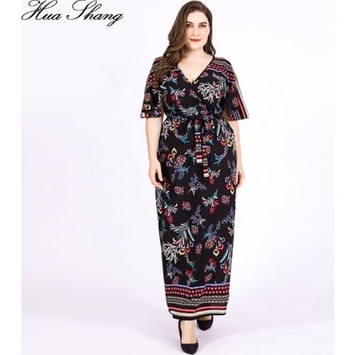 4xl 5xl 6xl Plus Size Vintage Boho Dresses Women Summer V Neck Short Sleeve Retro Floral Print Long Boho Dress Belted Wrap Dress
