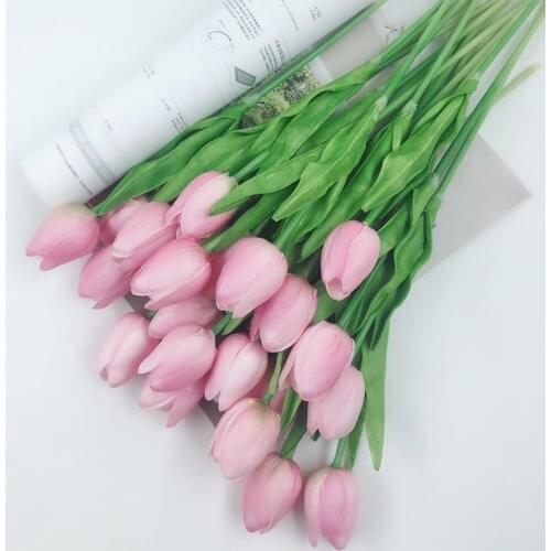 12 Pcs/lot latex mini tulip flower real touch wedding flower artificial flower silk flower home decoration