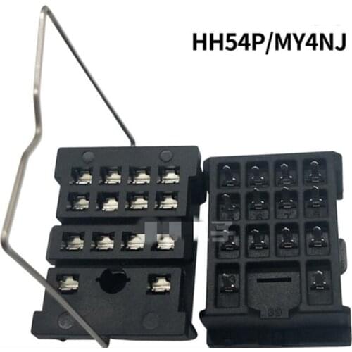 2pcs my4 my4n pcb soldering relay socket my4nj 14pins solder relay base