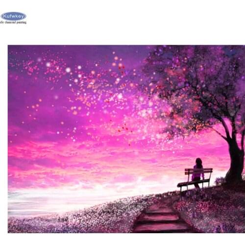 5D DIY Diamond Painting Cross Stitch Sky Landscape Needlework Embroidery Garden Picture Full Drill Round Kits DIY Handicraft Art
