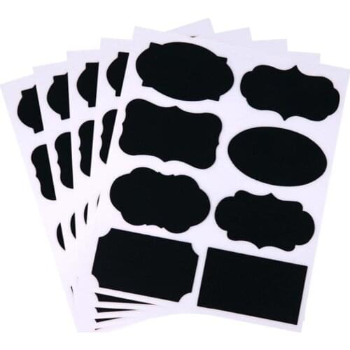 9Sheet/Pack Chalkboard Blackboard Chalk Stickers Mason Jar Label Marker Removable Draw Erasable
