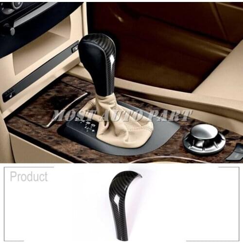 ABS Plastic Carbon Fiber Look Interior Gear Shift Knob Head Cover For BMW X3 E83 2003-2010 X5 E53 2002-2010 1pcs Car Decoration