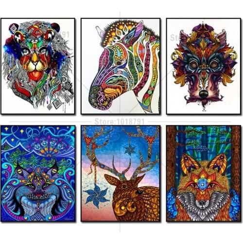 3d diy diamond painting Color Horse Tiger mosaic needlework embroidery with rhinestones dmc diamond cross stitch home decor