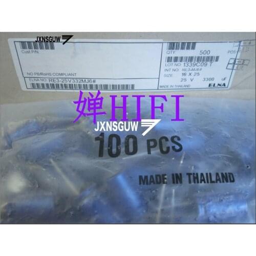 10PCS ELNA RE3 25V3300UF 16X25MM blue robe audio Aluminum electrolytic capacitors 3300uF/25V 85 degrees 3300UF 25V