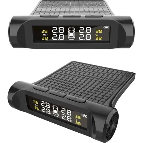 Car TPMS Tyre Pressure Monitoring System Tyre Pressure Digital LCD Display Auto Security Alarm Systems With External Sensors