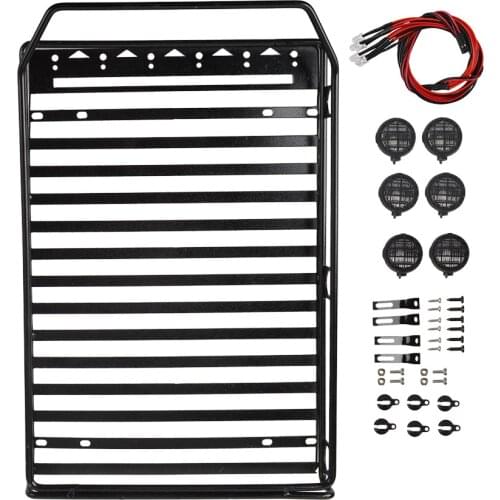 RC Roof Rack Luggage Carrier with LED Light for Axial SCX10 SCX10 II D90 Redcat GEN8 Traxxas TRX4 tamiya CC01 1/10 RC Crawler