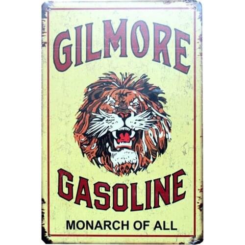 Gilmore Gasoline Metal Signs Lion Tin Plate Car Bus Motorcycle Gas Oil Station Wall Decor Vintage Retro Plaque YN155