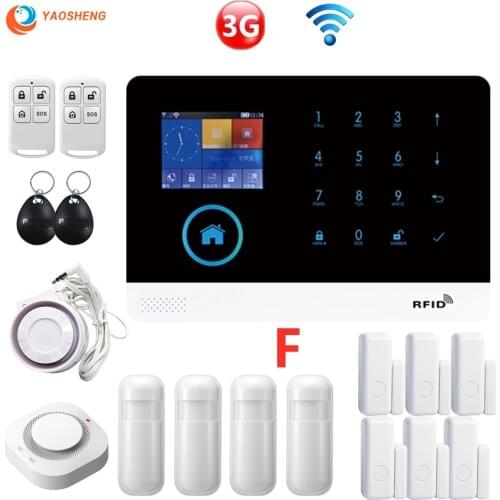 Android&iOS PG-103 3G WiFi GSM GPRS Home Burglar Alarm System Wireless 433MHz Security Alarm Kit w/ Siren PIR Sensor Door Sensor