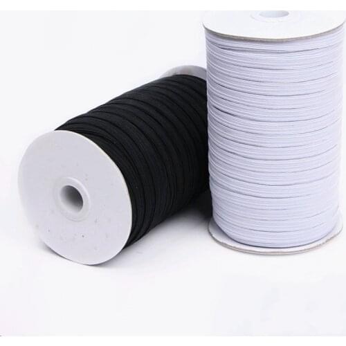 Elastic Band Masks White Black 3mm 6mm 8mm 10mm 12mm High Elastic Flat Rubber Band Waist Band Sewing Stretch Rope DIY Mask