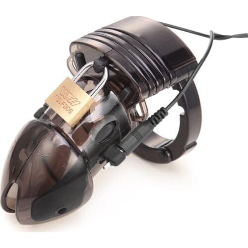 Electro Shock Chastity Cage Male Sex Toys With Lock Locking Electric Chastity Device Cock Cage Penis Ring CB6000 BDSM Erotic Toy