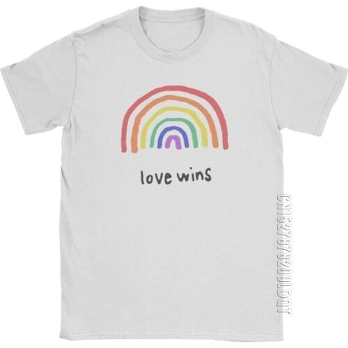 LGBTQA Pride Love Wins T-Shirts Men LGBT Pride Gay Legalize Gay Rainbow Male Tshirt Basic Tees O Neck Cotton Tops Gift T Shirts