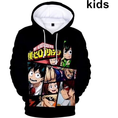 3 To 14 Years Kids Hoodie My Hero Academia 3D Printed Hoodies Sweatshirt Boys Girl Fashion Harajuku Jacket Coat Children Clothes