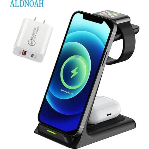 3 in 1 Induction Qi Wireless Charger Fast Charging Holder For iPhone 12Pro MAX/11/Xs Samsung For Apple Watch Charger Airpods Pro