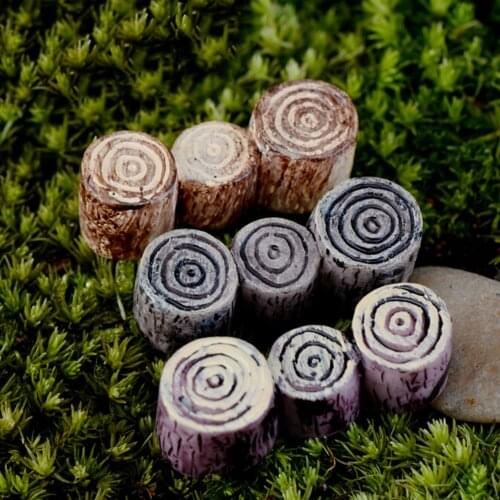 Resin Craft Miniature Tree Stump Craft Garden Fairy Ornament Flower Pot Plant Decoration Figurine Home Garden Supply 1PC