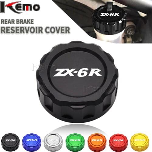 Motorcycle Rear Brake Reservoir Cover Cap For kawasaki NINJA ZX-6R ZX6R ZX 6R 2007-2014 2008 2009 CNC Aluminum Accessories