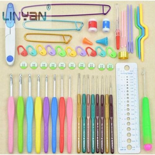 New 16 pieces Super thick plastic crochet hook 0.65MM-6.0MM Knitting needles pins candy Colorful Plastic kit Weaving needle zl35