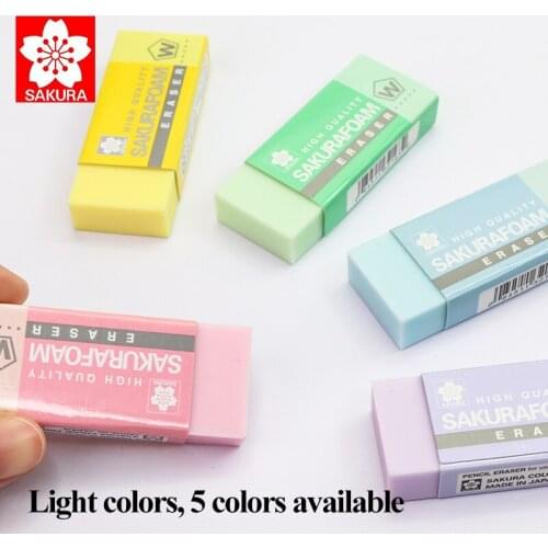 SAKURA XRFW100 High Quality Macaron Color FOAM Eraser Wipe Clean Writing Rubber Art Sketch Highlight Eraser Stationery Supplies